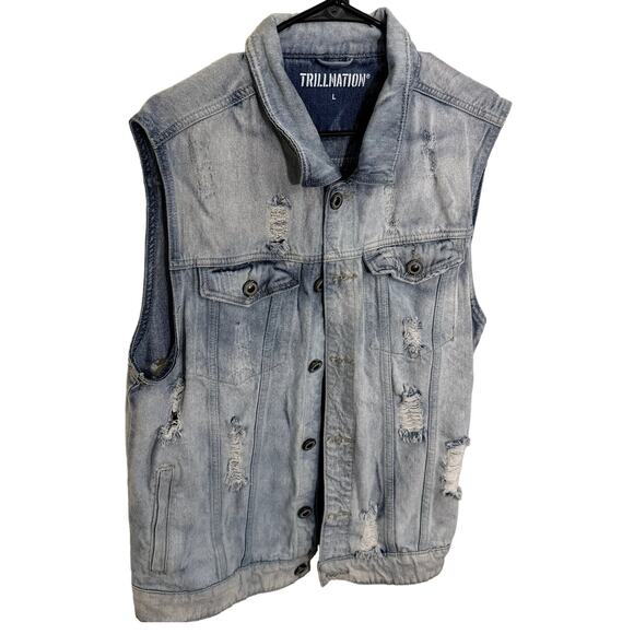 TRILLNATION Other - TRILLNATION MENS BLUE DENIM VEST SIZE LARGE